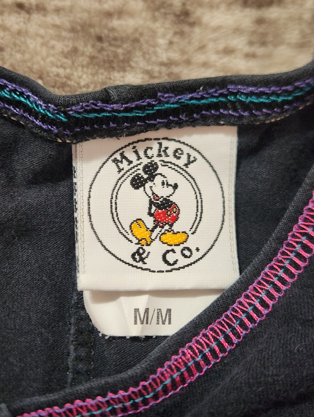 Vintage 90s Mickey & Co Neon Graphic Workout Biker Short Romper Unitard Catsuit - Picture 8 of 11